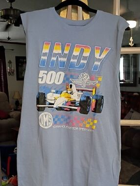 Indy 500 Graphic Tank Top - Light Blue